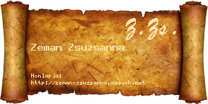 Zeman Zsuzsanna névjegykártya