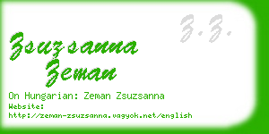 zsuzsanna zeman business card